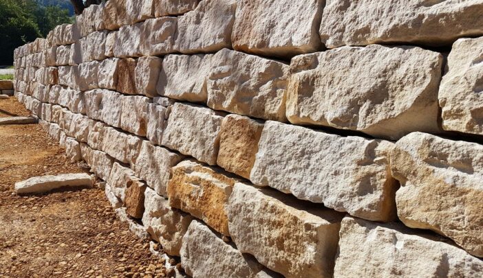 Mauersteine Sandstein gelb gespalten