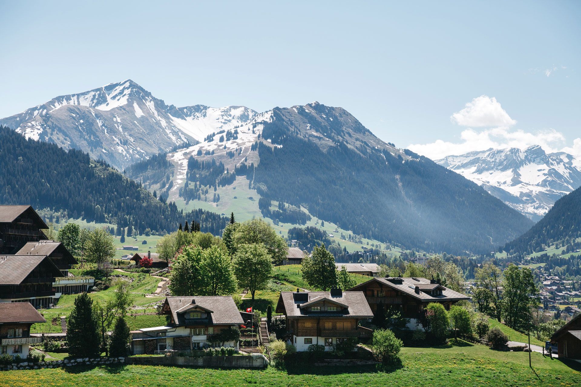 Schweiz Landschaft Dorf